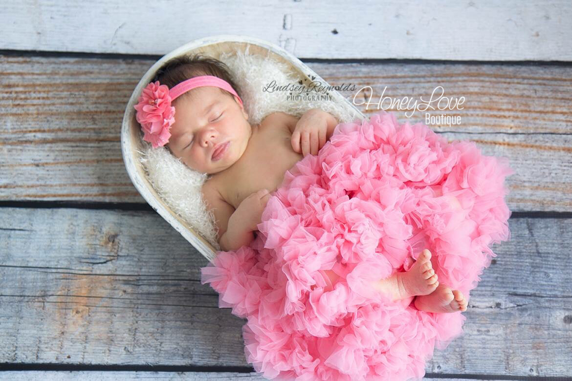 Coral Pink Pettiskirt - embellished flower - HoneyLoveBoutique