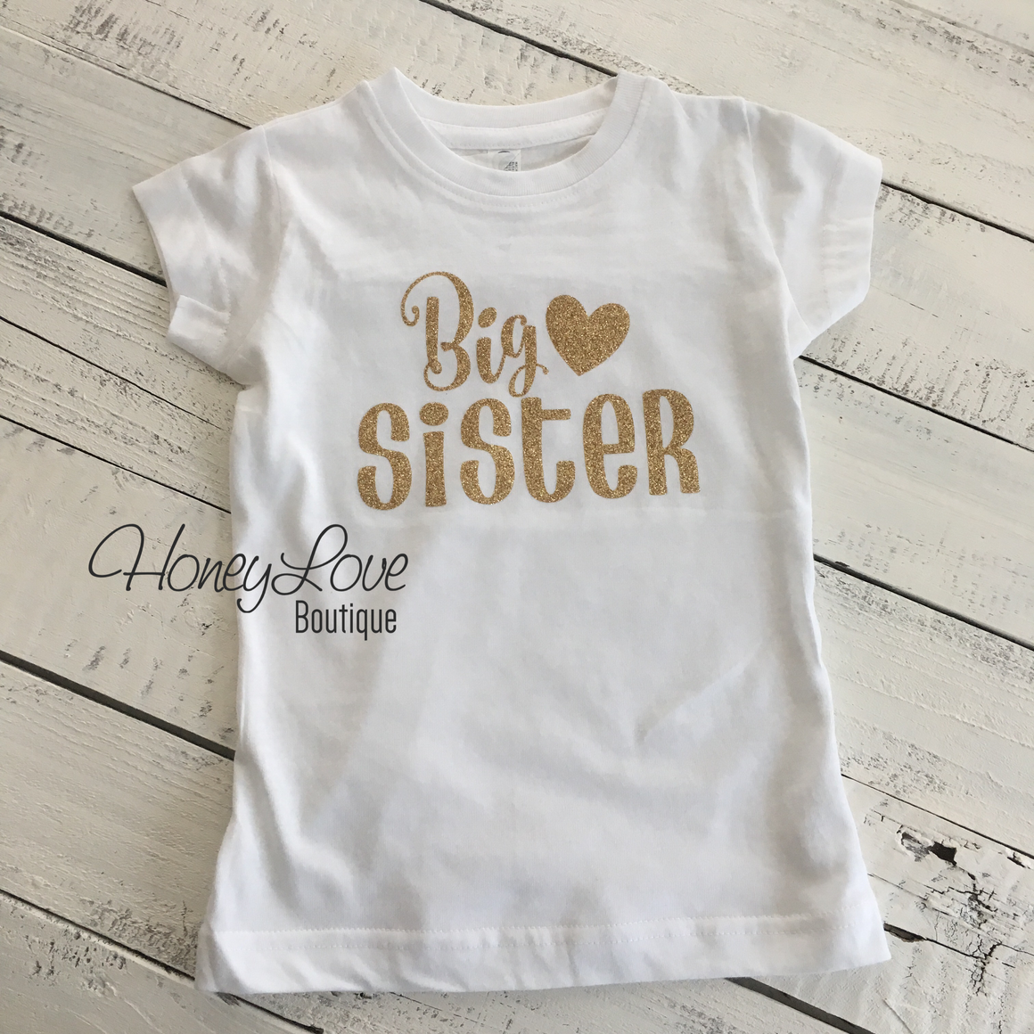 Sister bodysuits and shirts - Gold Glitter - HoneyLoveBoutique